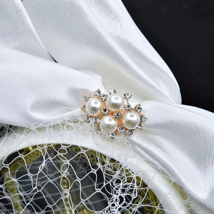 Wedding Veils - Bridal Birdcage Veil with Satin Headband and Bow