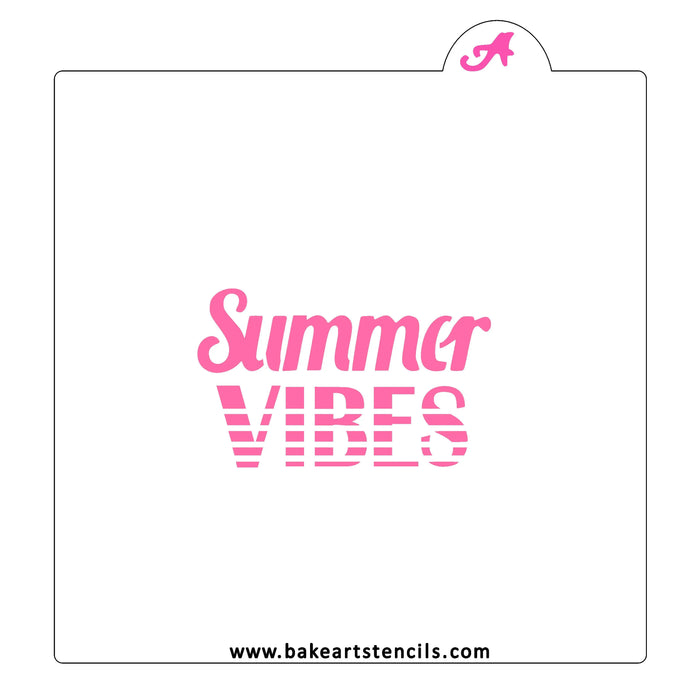 Summer Vibes Cookie Stencil bakeartstencil