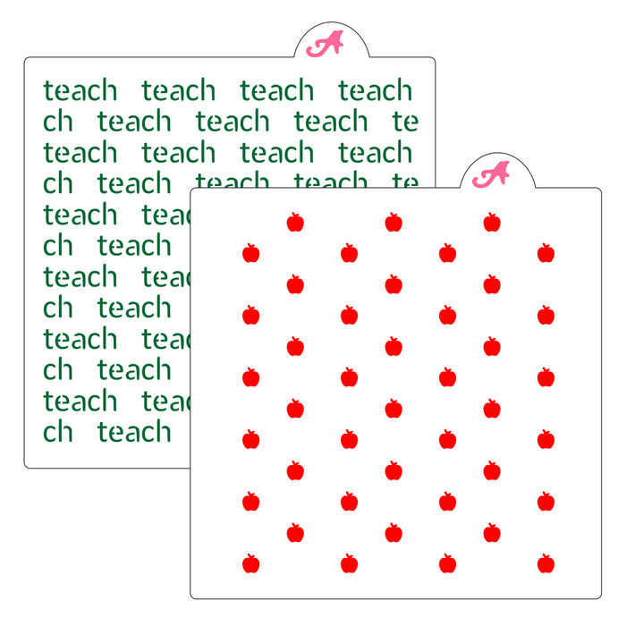 Teach Repeat Cookie Stencil bakeartstencil