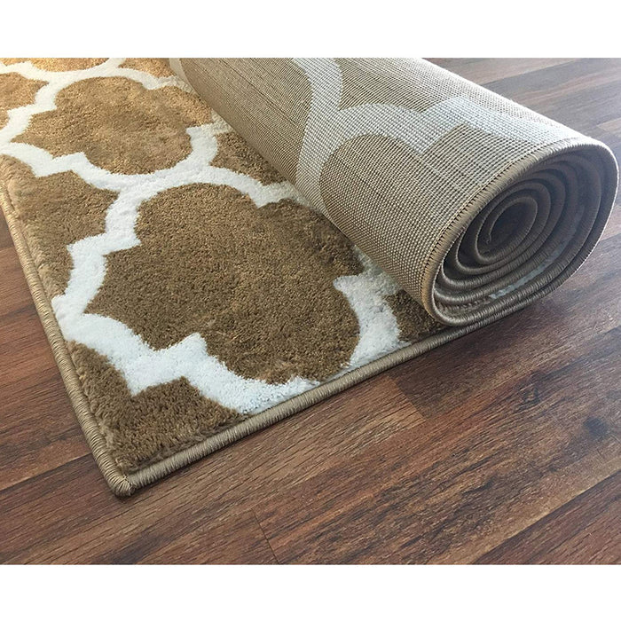 Trellisville Collection Modern Geometric Lattice Trellis Design Runner Rug - 2'3"X7' - Beige