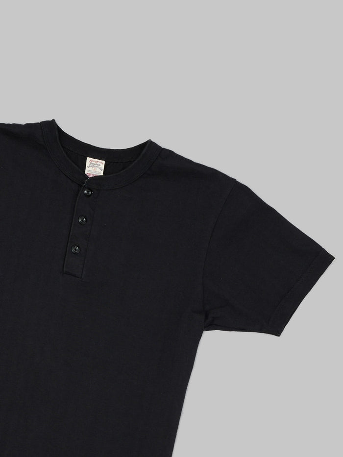 Ues ramayana henley neck tshirt black chest detail