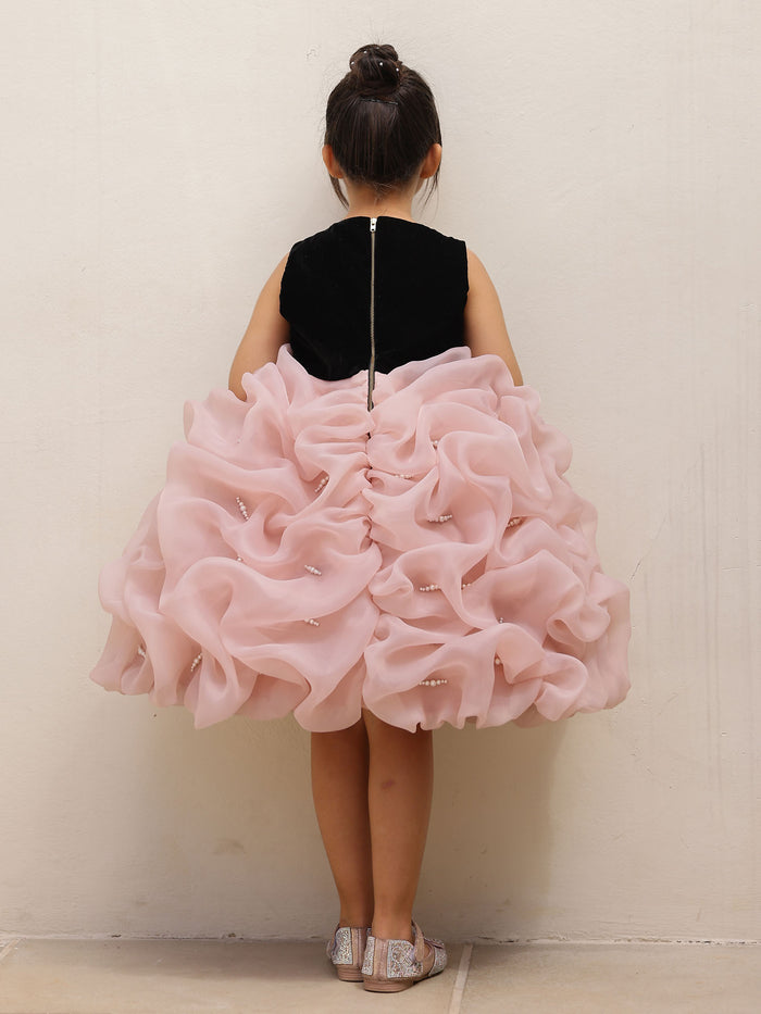 Velvet Mauve Tuck Party Dress