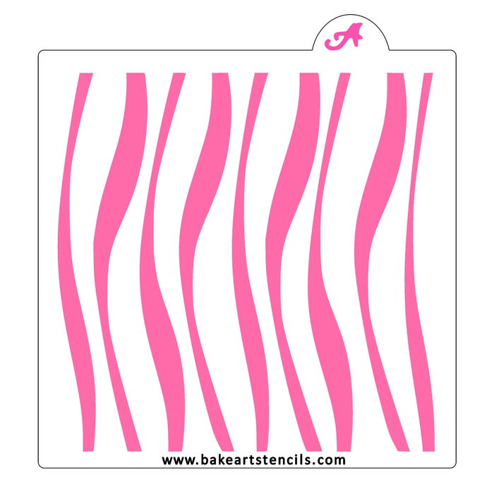 Wavy Ribbons Cookie Stencil bakeartstencil