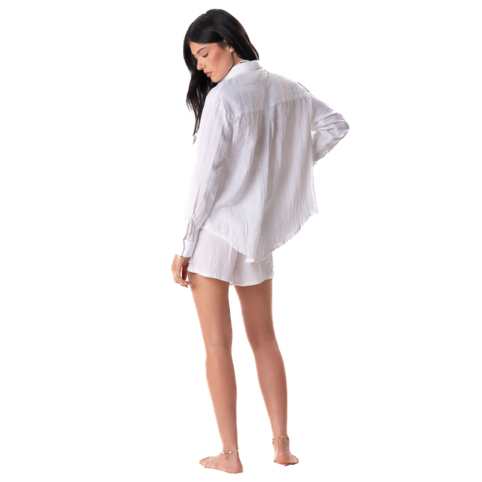 White Girlfriend Button Up, back