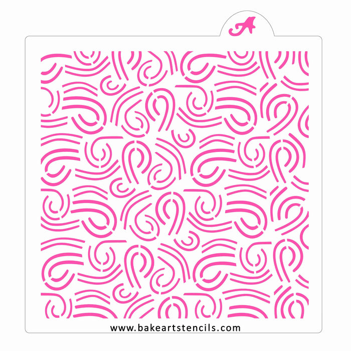 Windy Sky Pattern Cookie Stencil bakeartstencil