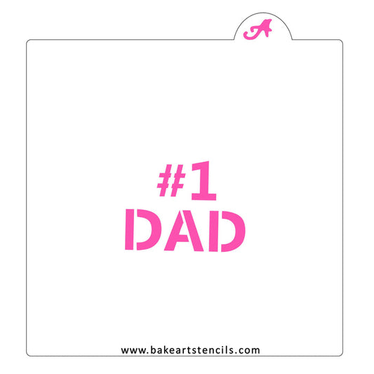 #1 Dad Cookie Stencil bakeartstencil