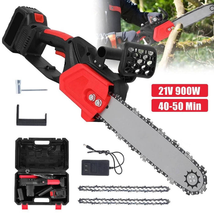 12 Inch Cordless Chainsaw 21V, Brushless Electric Handheld Chain Saw with Battery & Charger