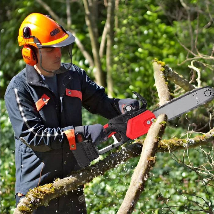 12 Inch Cordless Chainsaw 21V, Brushless Electric Handheld Chain Saw with Battery & Charger