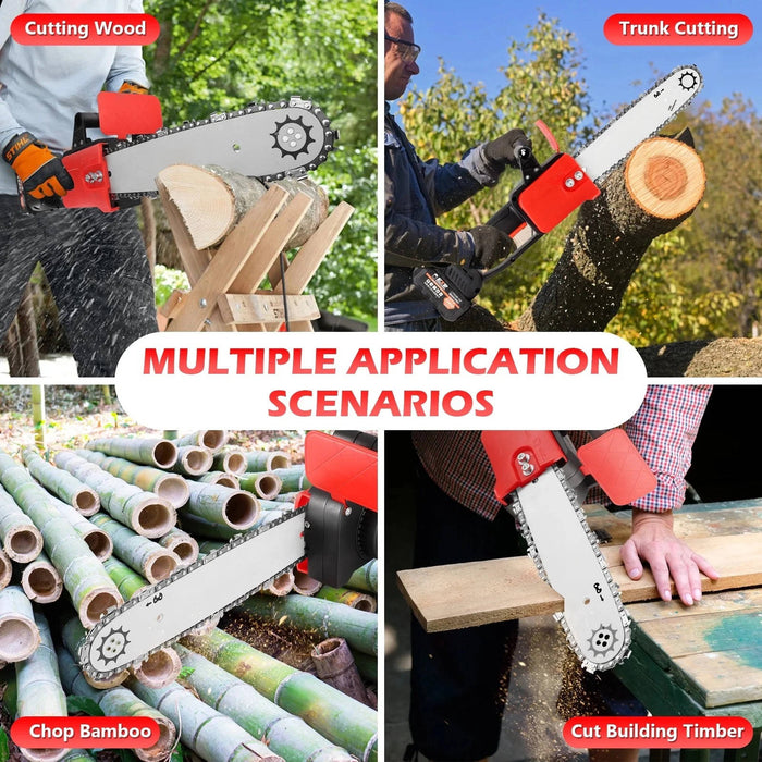 12 Inch Cordless Chainsaw 21V, Brushless Electric Handheld Chain Saw with Battery & Charger