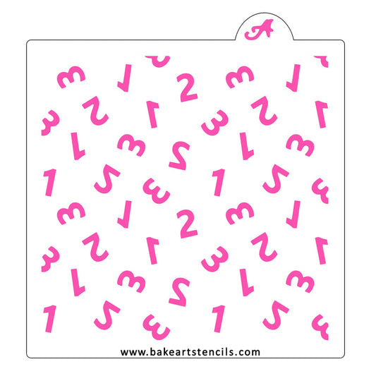 123 Numbers Pattern Stencil bakeartstencil
