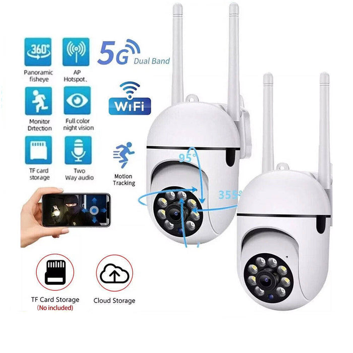 2 Pack Smart Outdoor Wireless Security Cameras, 5G WiFi, 1080P HD, Night Vision