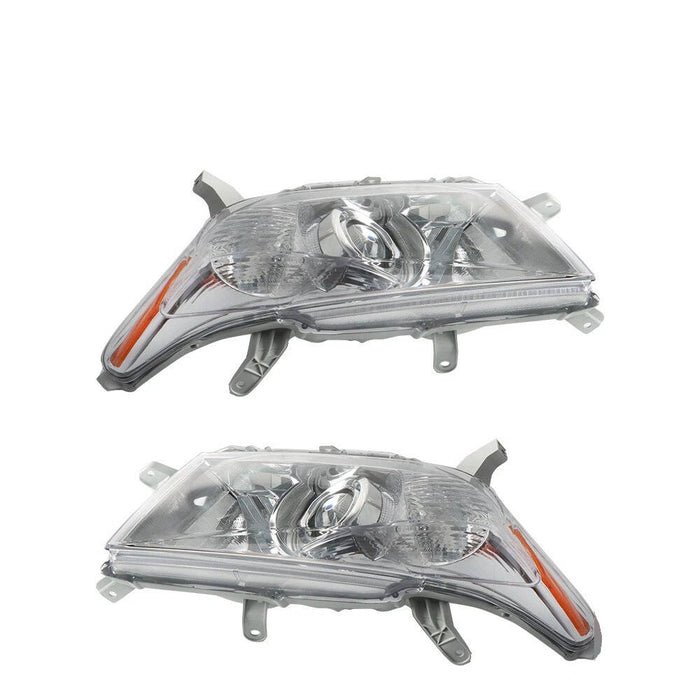 2011-2013 Toyota Highlander Chrome Headlights, Left & Right Side Headlamp Assembly Pair