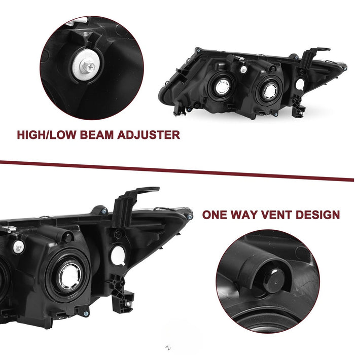 2011-2017 Honda Odyssey Chrome Headlights, Amber Corner Housing Assembly, Left & Right Side Pair, Direct OEM Fitment
