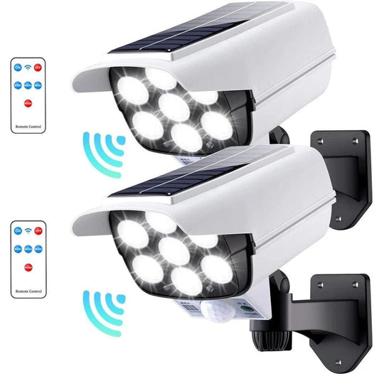 2PCS Solar Motion Sensor Flood Lights 77 LED Outdoor Security Spotlights
