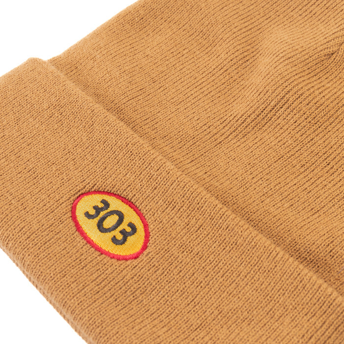 303 Boards - 303 Oval Embroidered Beanie (Latte) *SALE