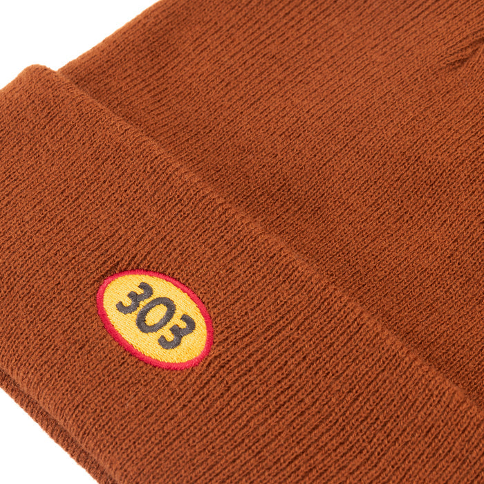 303 Boards - 303 Oval Embroidered Beanie (Texas Orange) *SALE