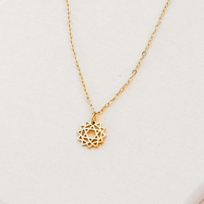 3mm Good Vibes + Heart Chakra Necklace Stack, detail