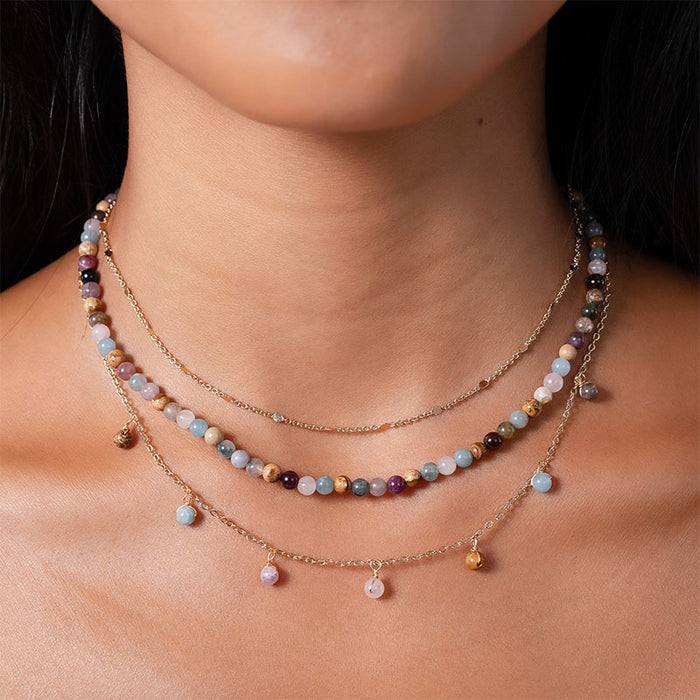4mm Peace + Happiness Dewdrop Necklace