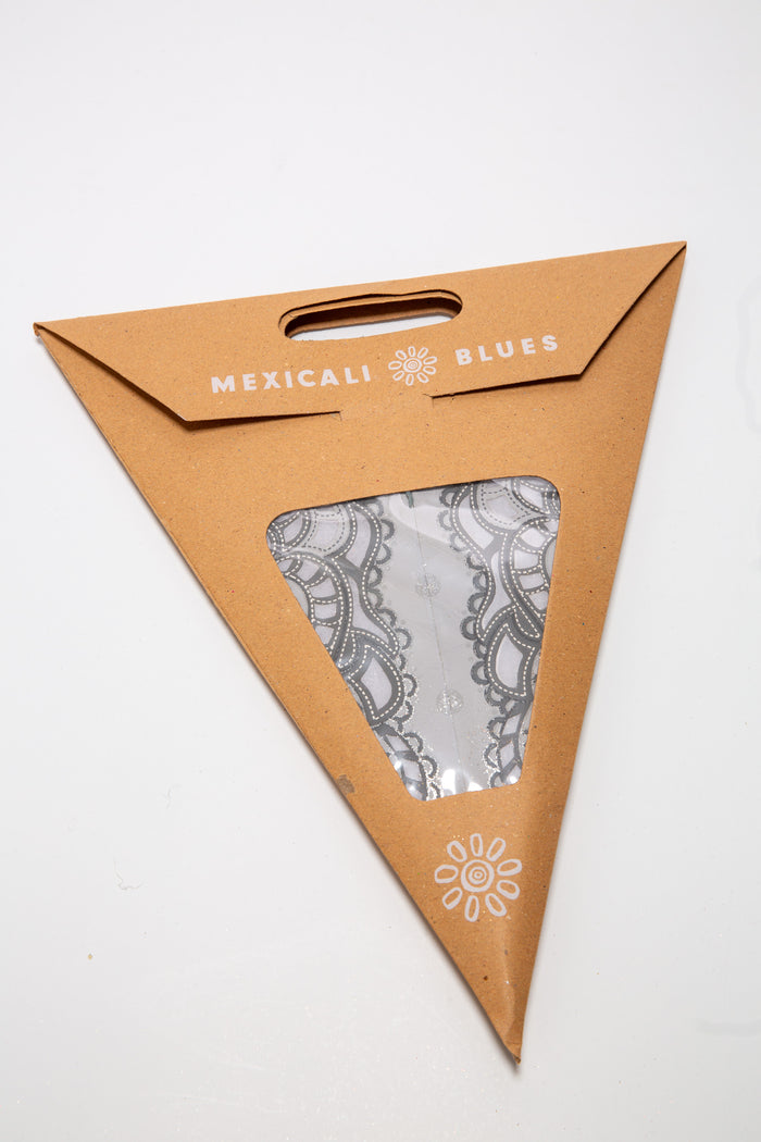 Ganesh - White Glitter 7 Point Paper Star Lantern in package