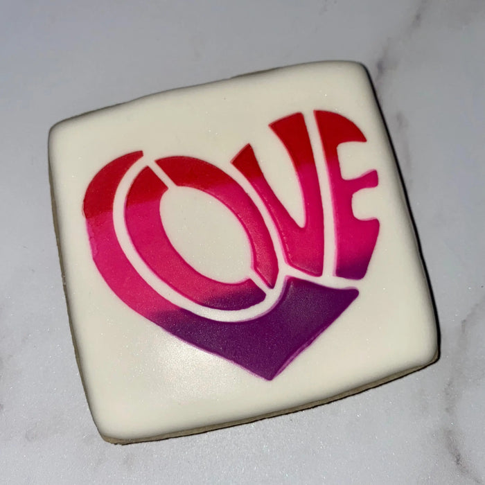 Love Heart Cookie Stencil bakeartstencil
