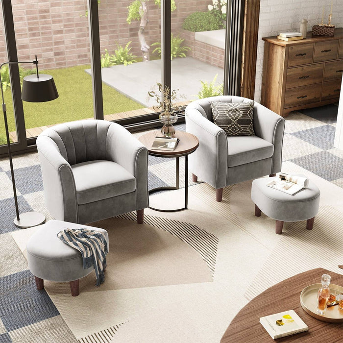 Accent Chair with Ottoman
