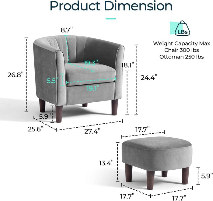 Accent Chair with Ottoman