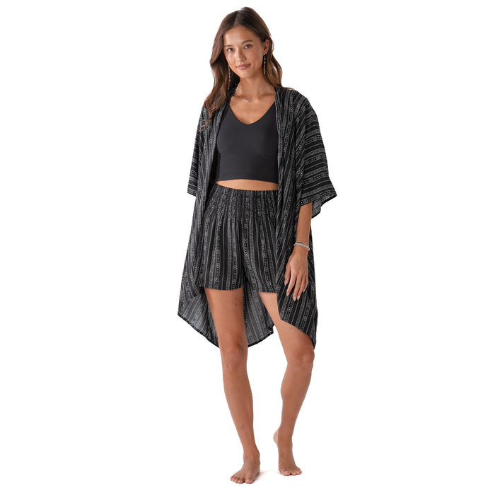 Akha Tribal Print Kimono, front