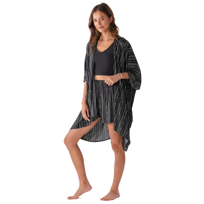 Akha Tribal Shorts Lounge Set, front, walking
