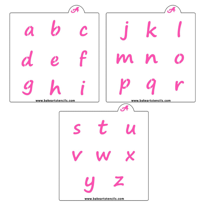 a - z Lower Case Letters Stencil Set bakeartstencil