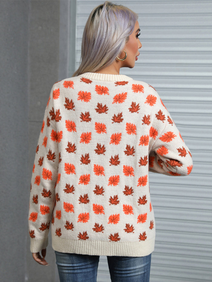 Angel Wings Maple Leaf Cozy Sweater - Perfect for Fall Chic