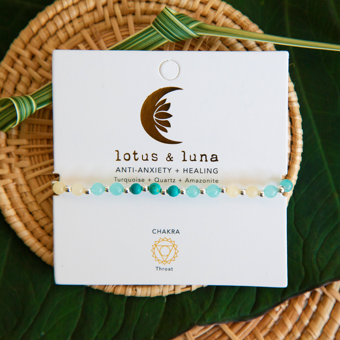 Anti-Anxiety + Healing 4mm Healing Bracelet, on card