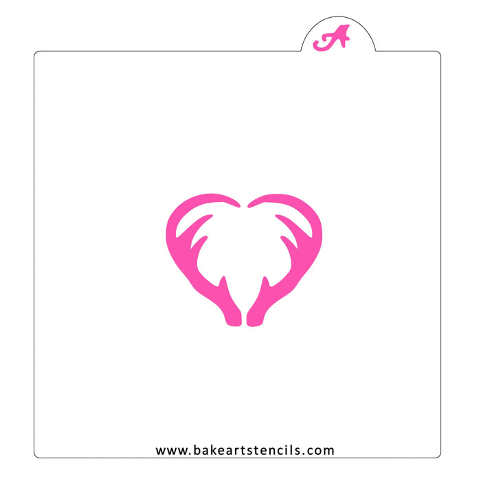 Antler Heart Cookie Stencil bakeartstencil