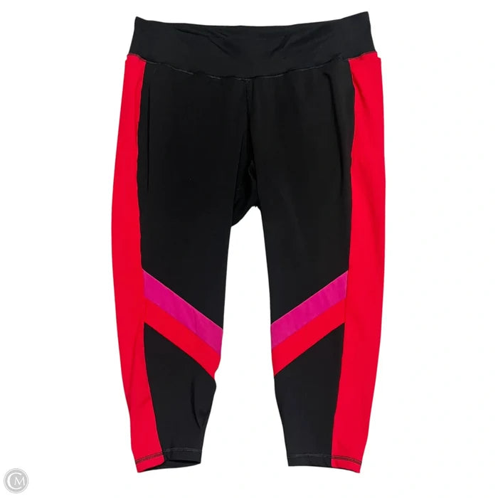 Athletic Leggings By Livi Active In Black & Red, Size: 4x