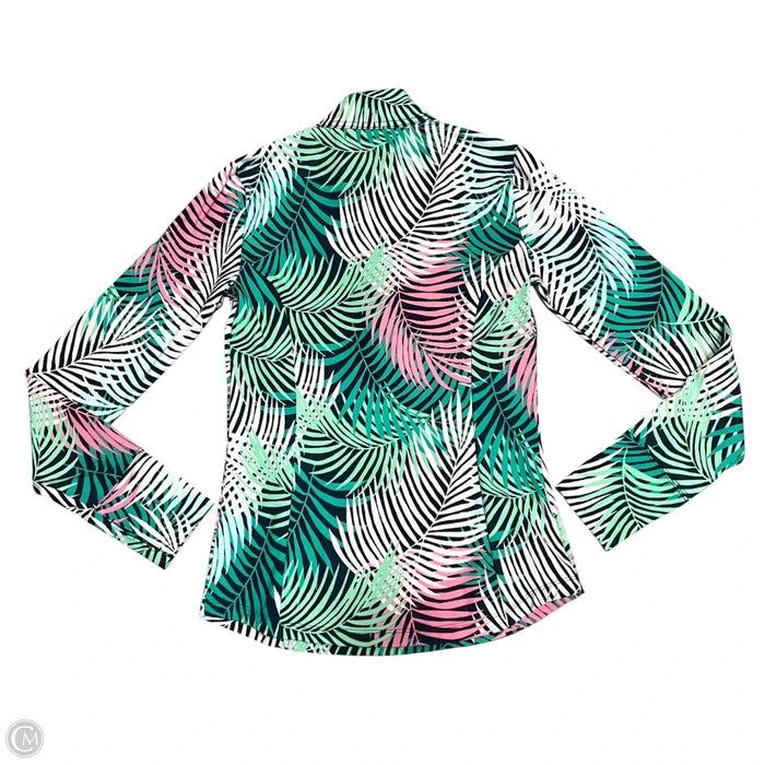 Athletic Top Long Sleeve Collar By Tommy Bahama In Tropical Print, Size: Xs