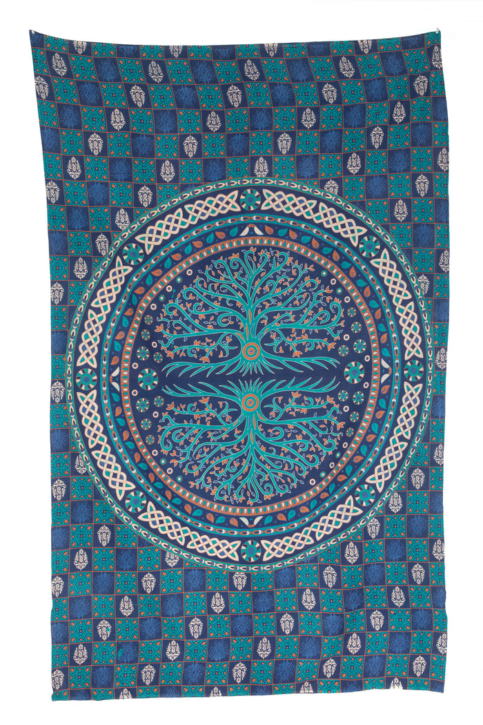 Badmeri tree tapestry in navy