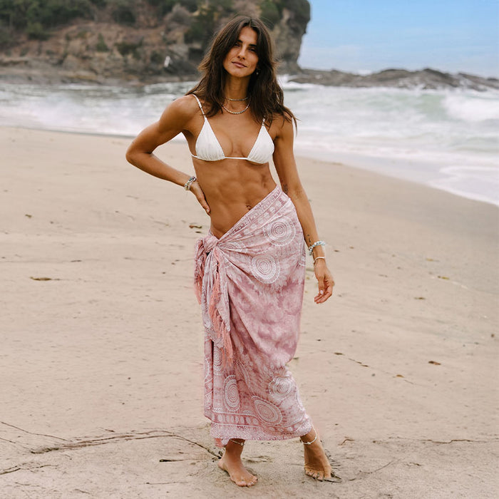Baja Batik Sarong, worn on the beach