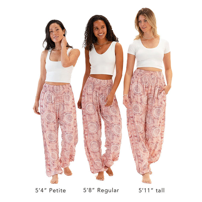 Baja Harem Pants, size comparison