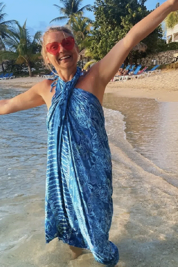 Batik Indonesian Sarong in Red Feather