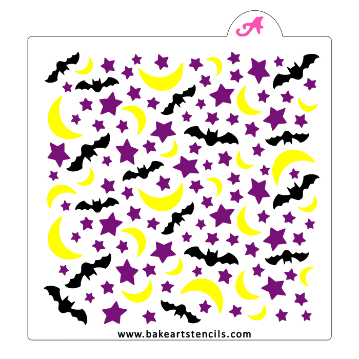 Batty Night Cookie Stencil bakeartstencil