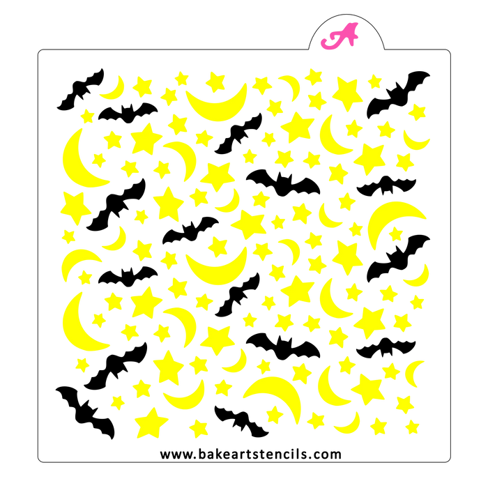 Batty Night Cookie Stencil bakeartstencil