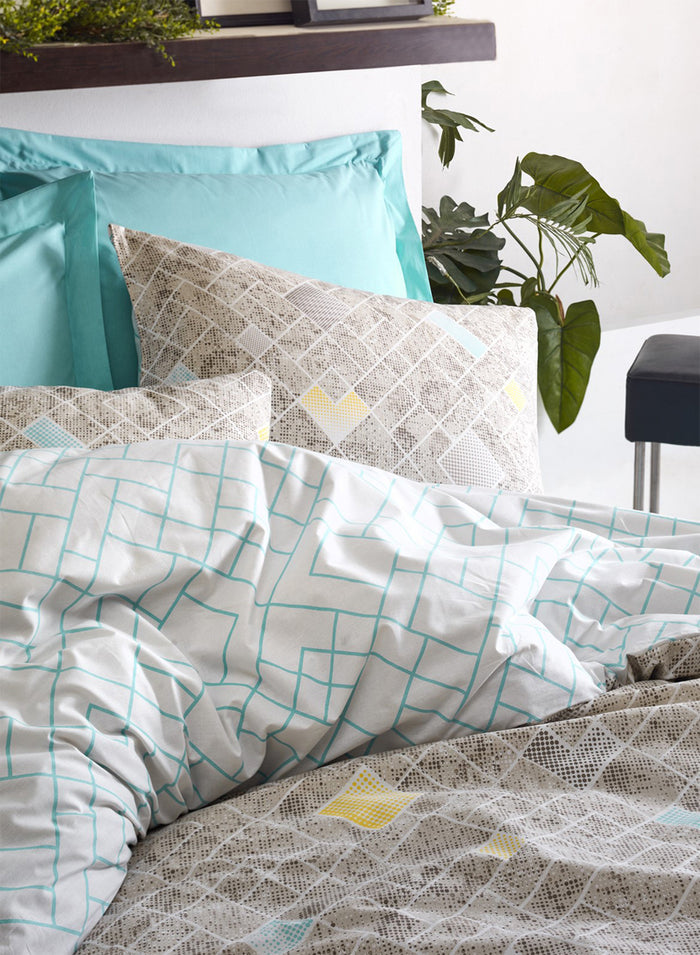 Beige Creations Duvet Cover Set | Turquoise