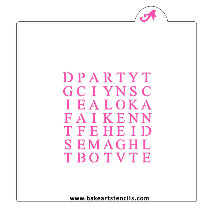 Birthday Word Search bakeartstencil