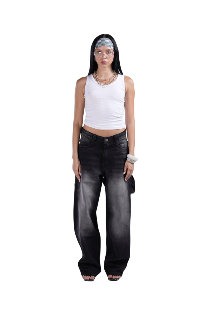BLACK BAGGY DENIM JET