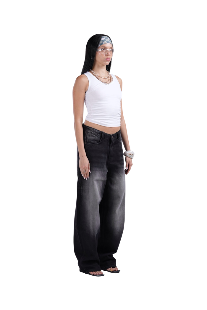 BLACK BAGGY DENIM JET