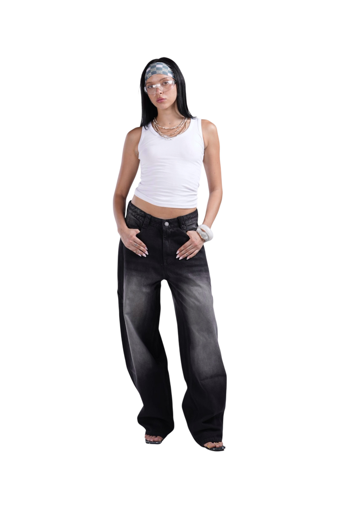 BLACK BAGGY DENIM JET