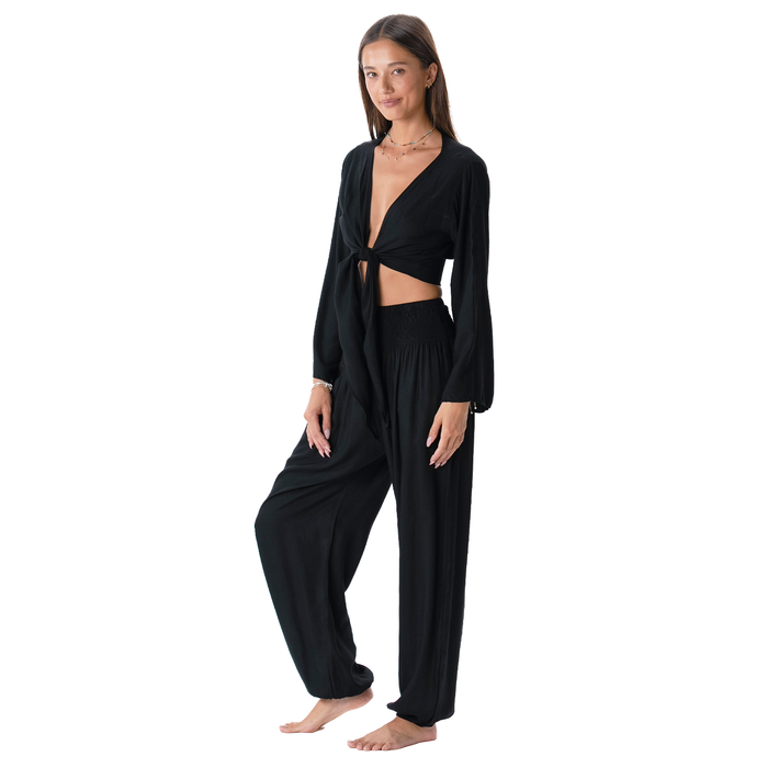 Black Daydreamer Top + Harem Pants Set, side