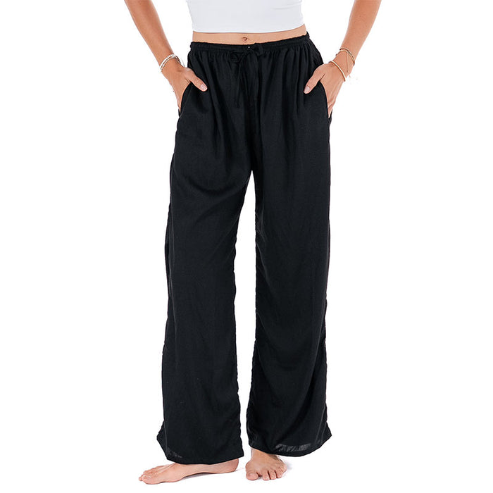 Black Drift Pants, front with hands in pockets