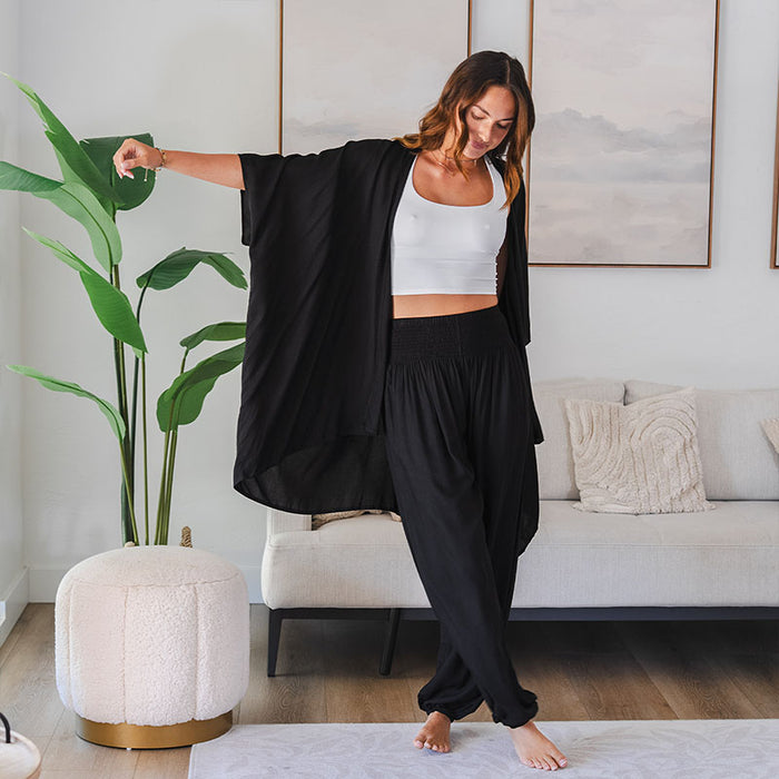 Black Lounge Set, worn in a lounge