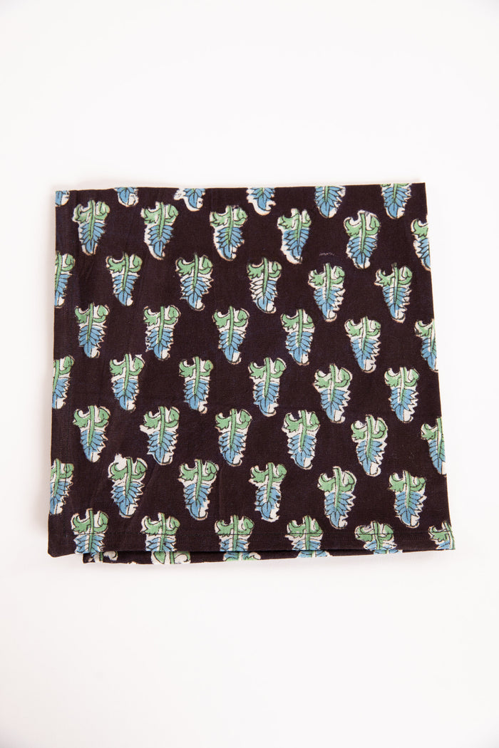 Block Print Napkin Set in Black