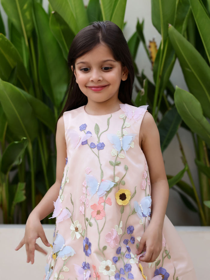 Blossom Peach Flower Girl Dress